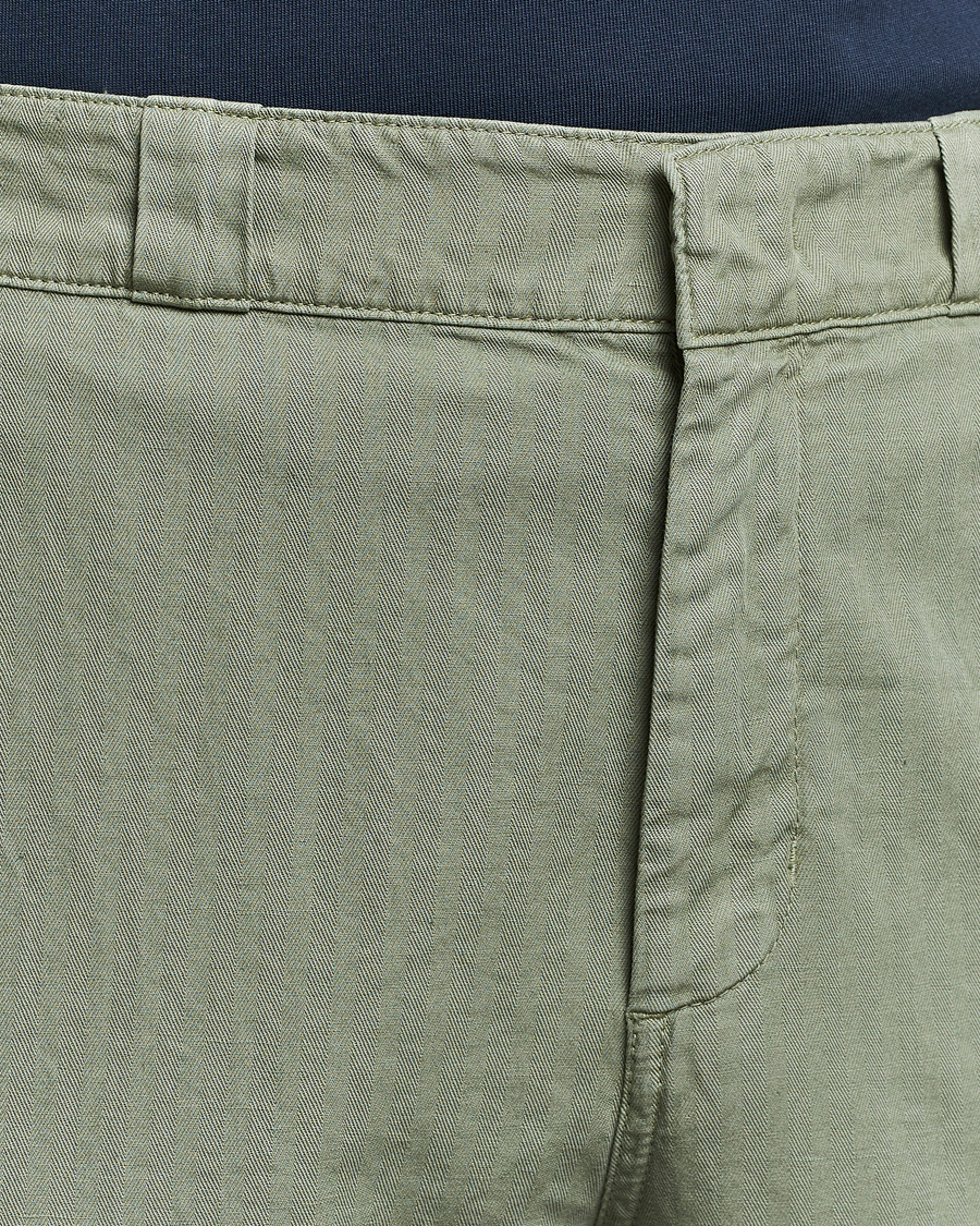 Herre | Bukser | Aspesi | Cotton Herringbone Pants Sage