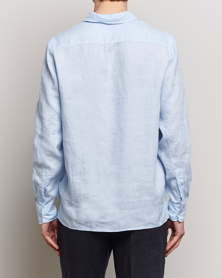 Herre | Skjorter | Aspesi | Linen Popover Shirt Light Blue