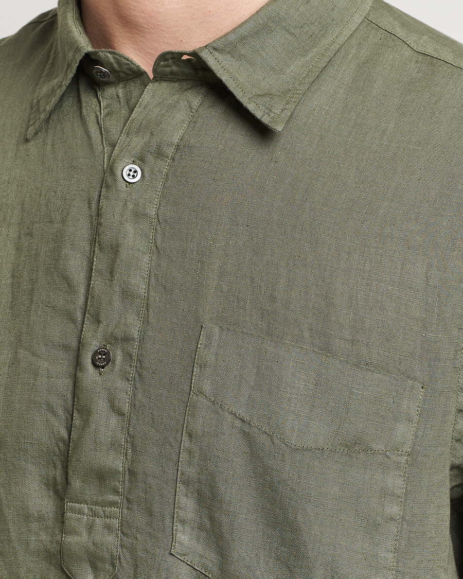 Herre | Skjorter | Aspesi | Linen Popover Shirt Military