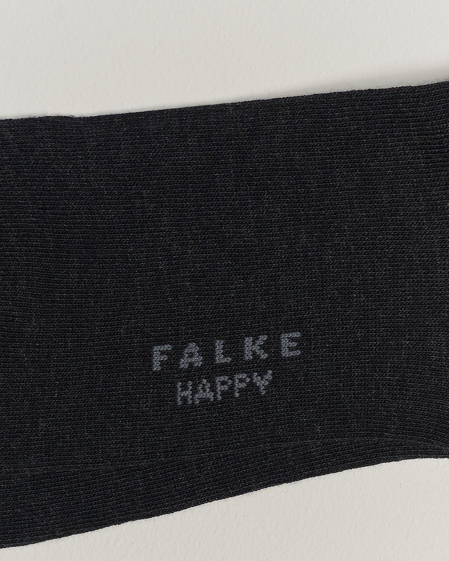Herre |  | Falke | Happy 2-Pack Cotton Socks Anthracite Melange