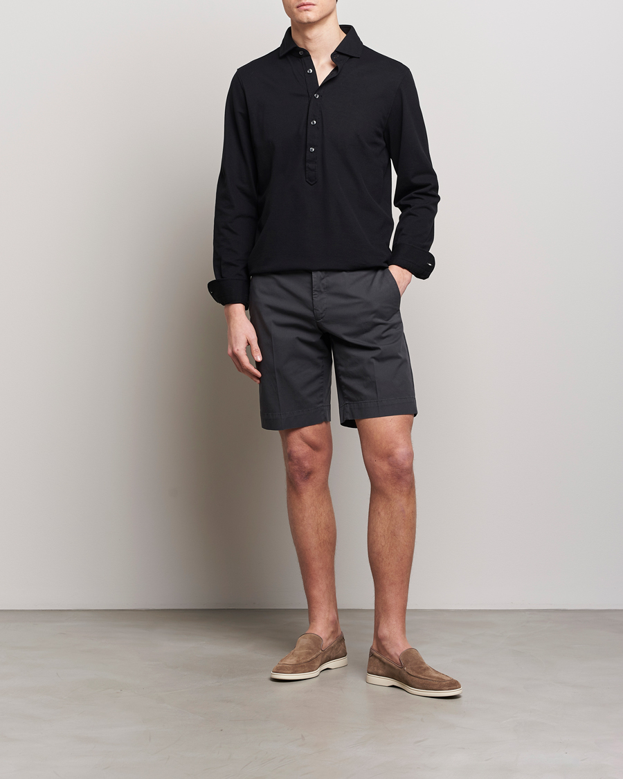 Herre | Skjorter | Gran Sasso | Popover Shirt Black