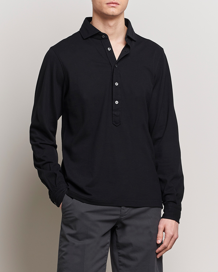 Herre | Klær | Gran Sasso | Popover Shirt Black