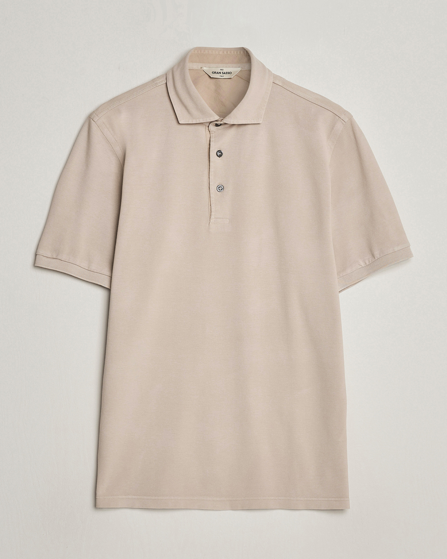 Herre | Pikéer | Gran Sasso | Washed Polo Beige Melange