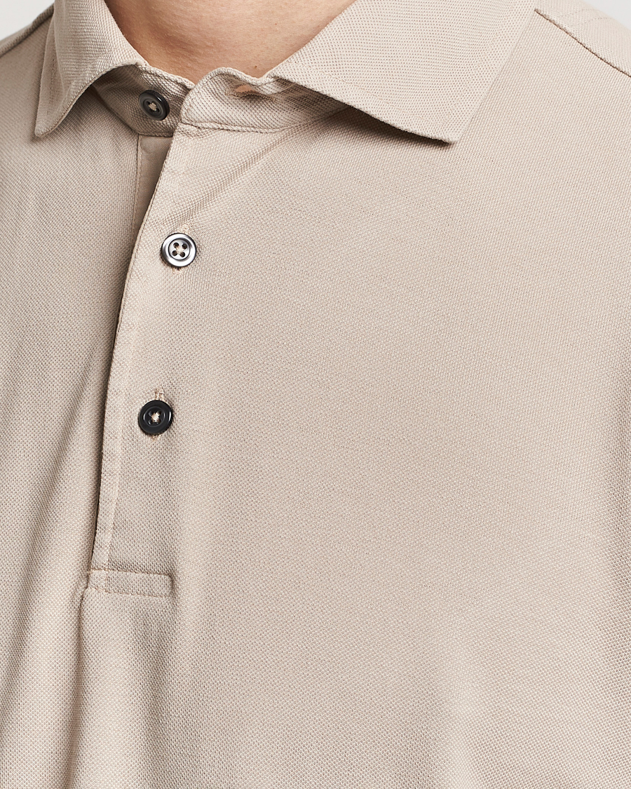 Herre | Pikéer | Gran Sasso | Washed Polo Beige Melange