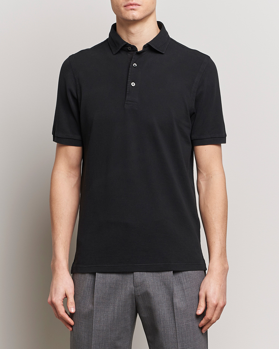 Herre | Pikéer | Gran Sasso | Washed Polo Black