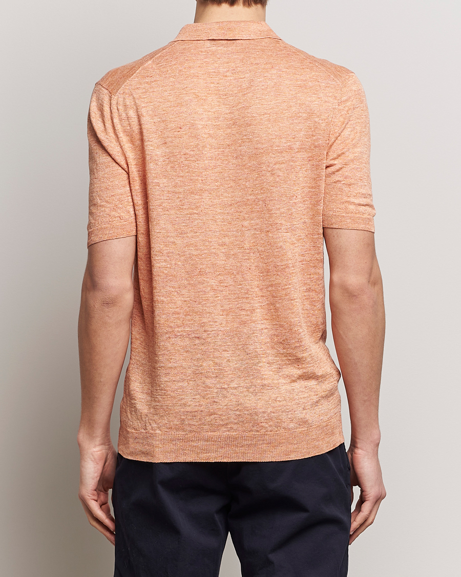 Herre | Pikéer | Gran Sasso | Knitted Linen Polo Orange