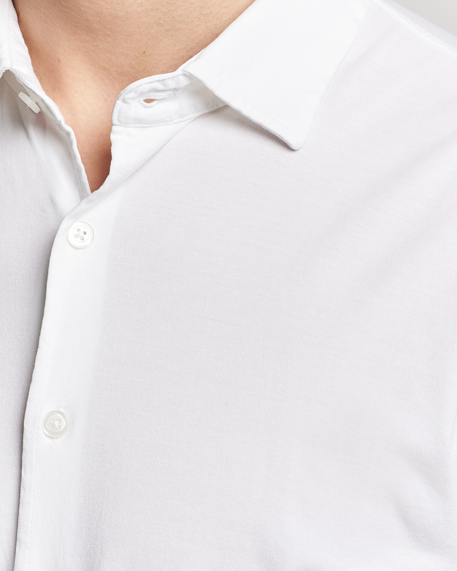 Herre | Skjorter | Gran Sasso | Washed Cotton Jersey Shirt White