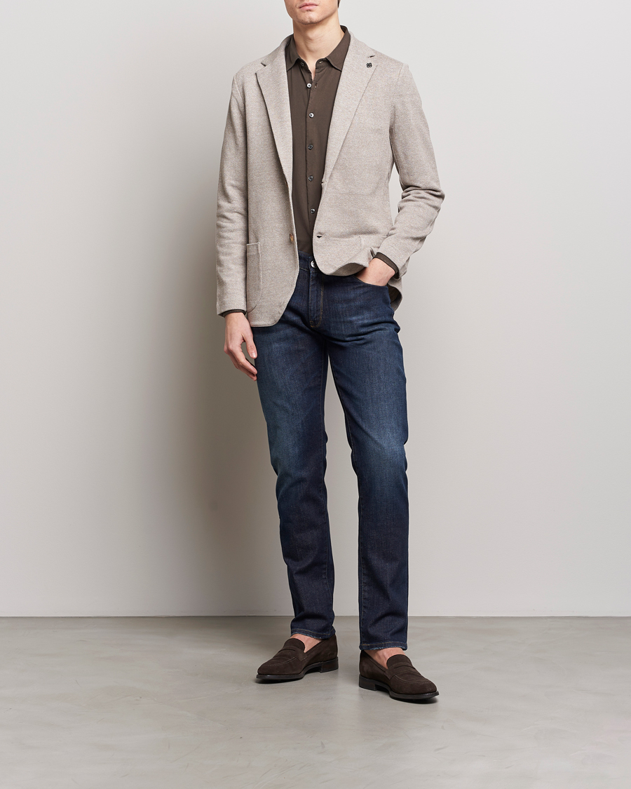 Herre | Dressjakker | Gran Sasso | Structured Cotton/Linen Blazer Beige Melange