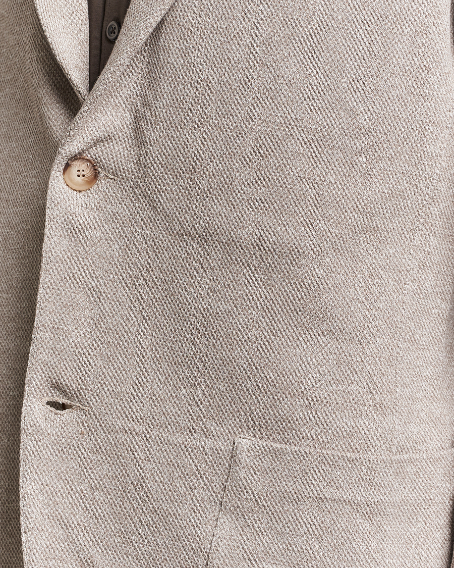 Herre | Dressjakker | Gran Sasso | Structured Cotton/Linen Blazer Beige Melange