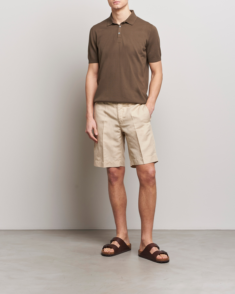 Herre | Pikéer | Gran Sasso | Cotton Knitted Polo Dark Brown