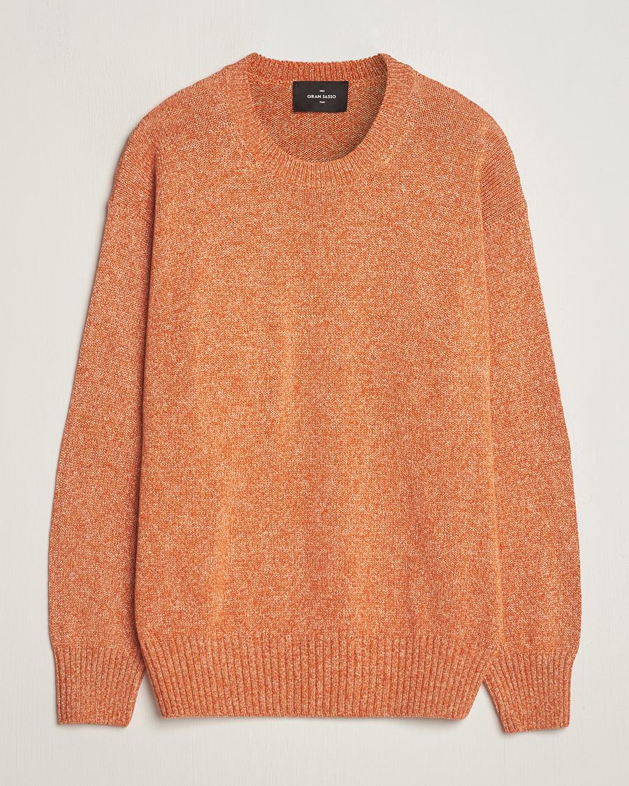 Herre | Gensere | Gran Sasso | Cotton Heavy Knitted Crew Neck Rust Melange