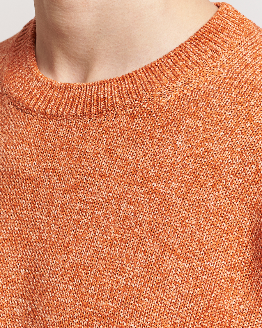 Herre | Gensere | Gran Sasso | Cotton Heavy Knitted Crew Neck Rust Melange