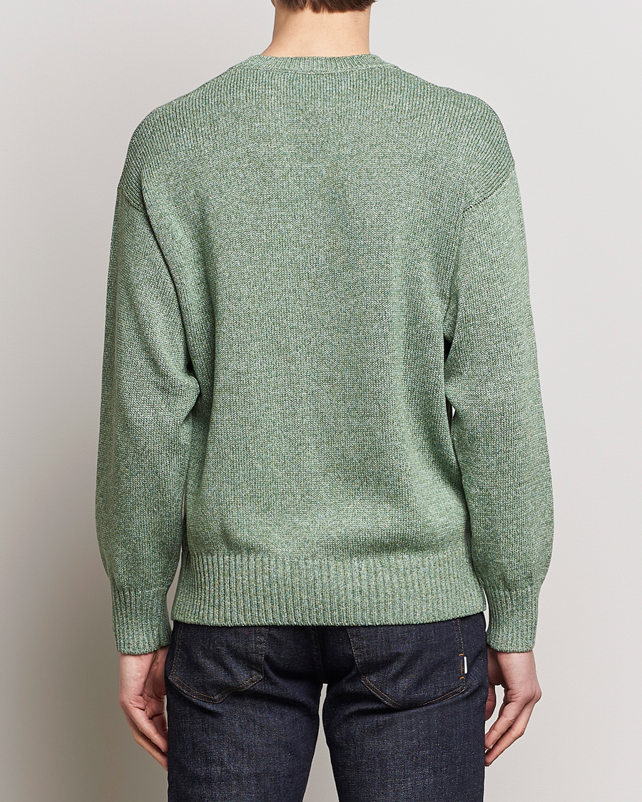 Herre | Gensere | Gran Sasso | Cotton Heavy Knitted Crew Neck Green Melange