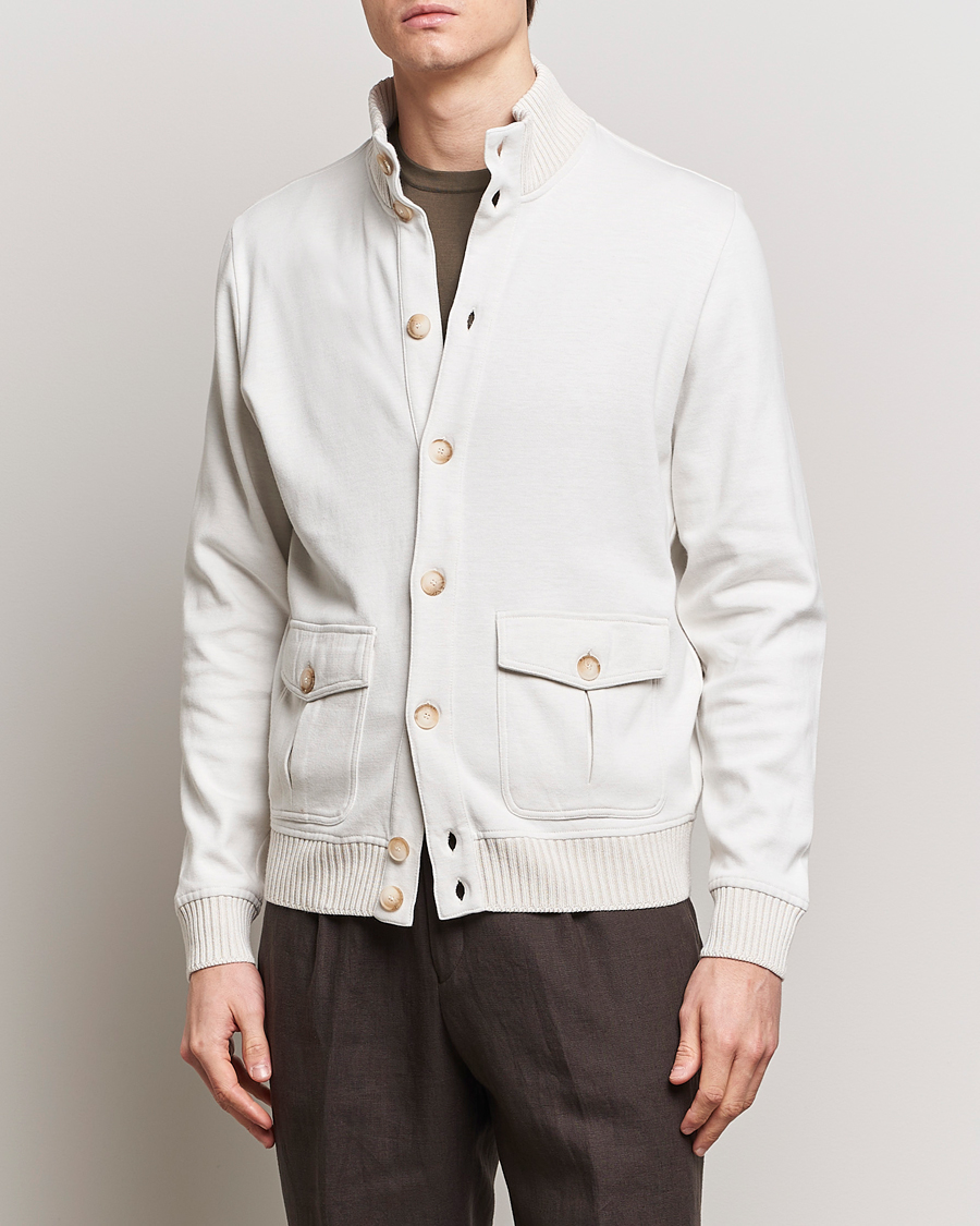Herre | Dressede jakker | Gran Sasso | Cotton Pocket Bomber Jacket Cream