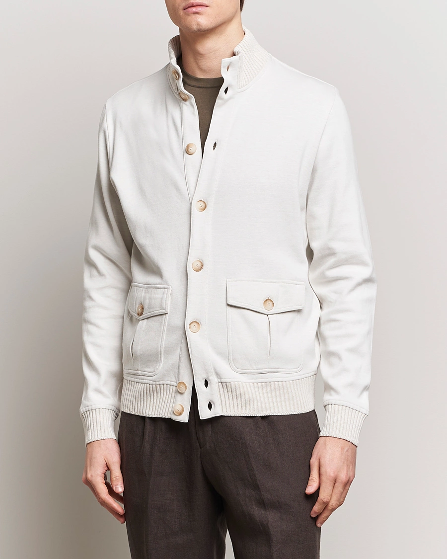 Herre | Klær | Gran Sasso | Cotton Pocket Bomber Jacket Cream