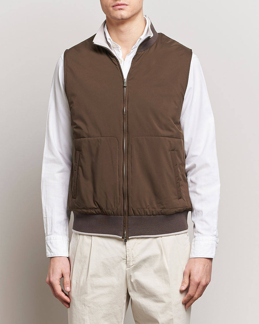 Herre | Avdelinger | Gran Sasso | Nylon Light Padded Gilet Dark Brown