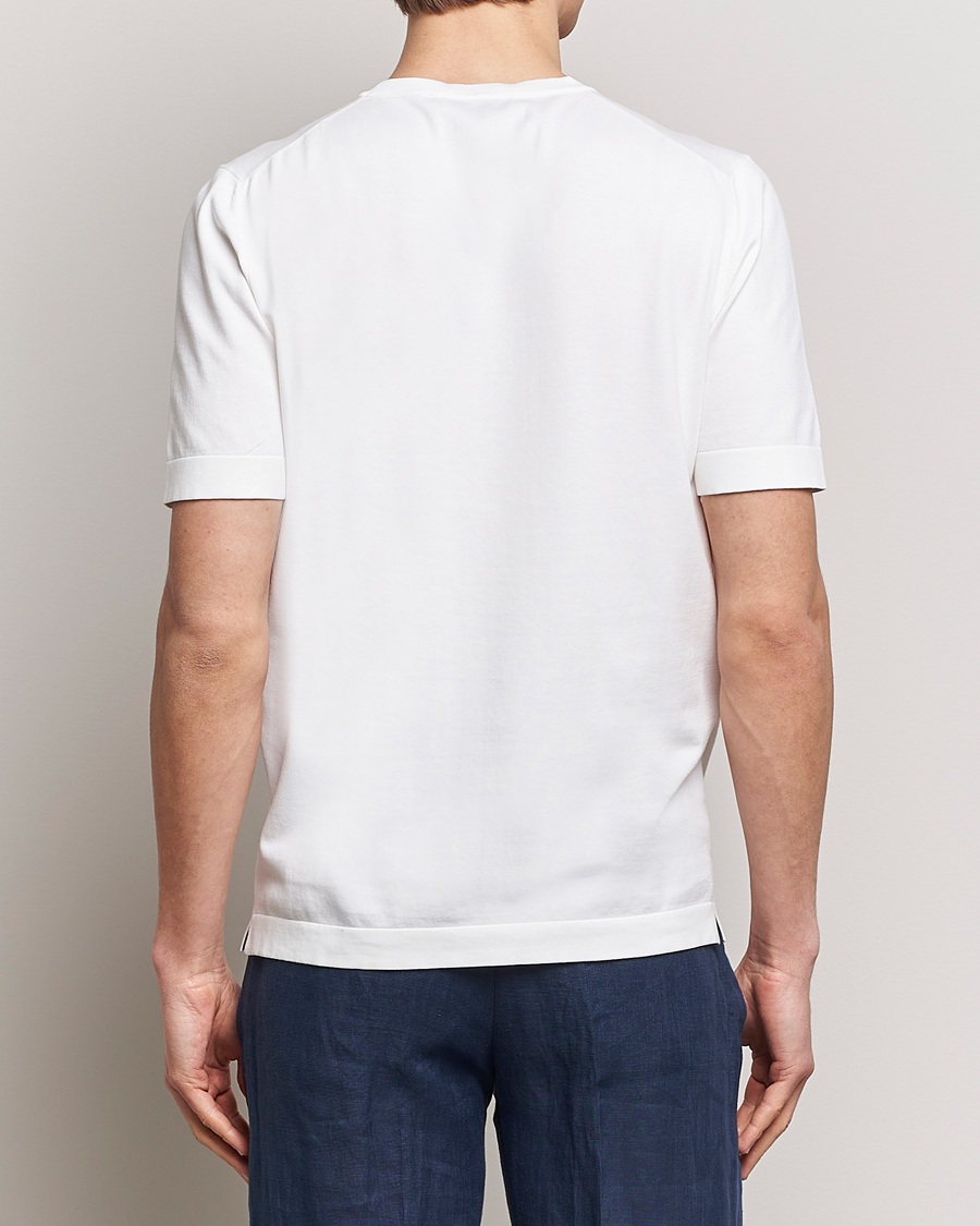 Herre | T-Shirts | Gran Sasso | Cotton Knitted Crew Neck T-Shirt White