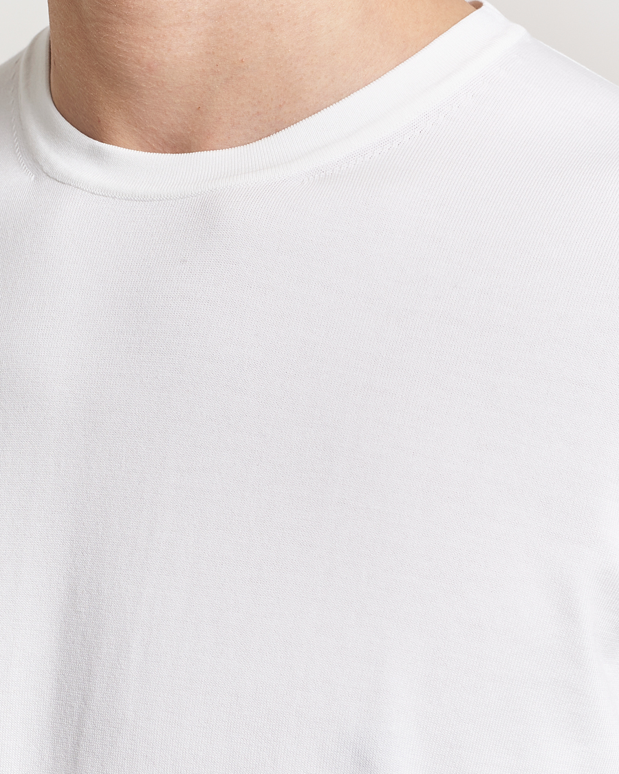Herre | T-Shirts | Gran Sasso | Cotton Knitted Crew Neck T-Shirt White