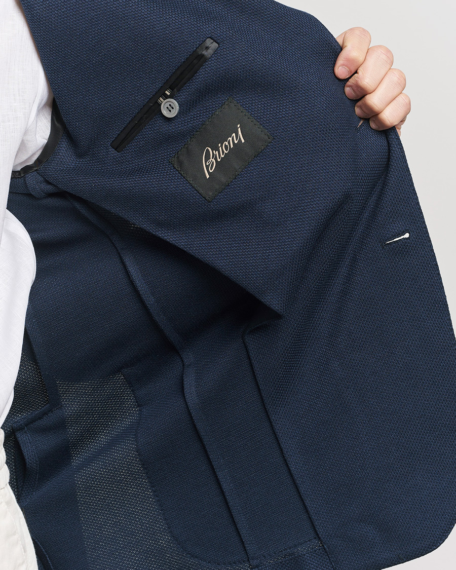 Herre | Dressjakker | Brioni | Cotton/Silk Jersey Blazer Navy