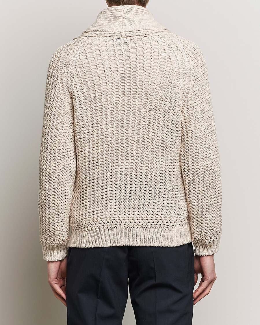 Herre | Gensere | Brioni | Cotton/Wool Shawl Cardigan Light Beige