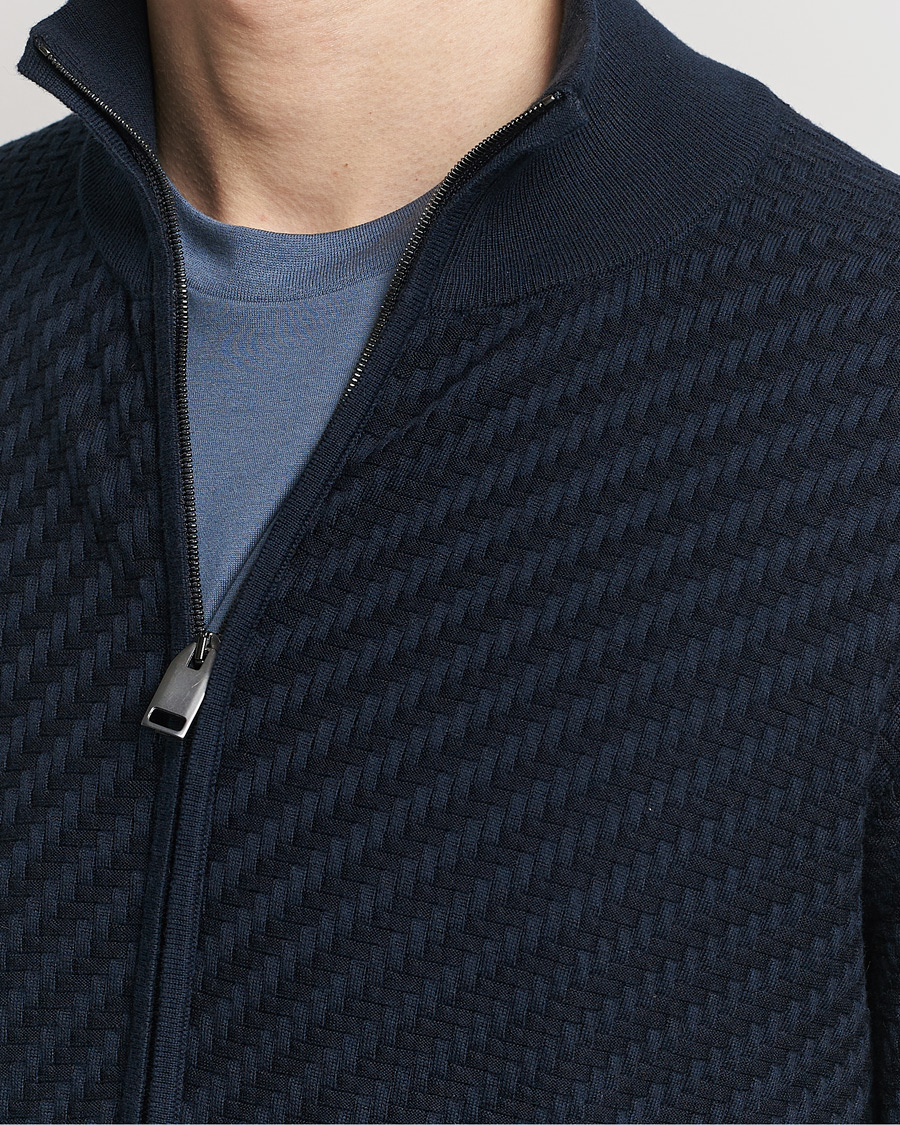 Herre | Gensere | Brioni | Cashmere/Silk Blend Full Zip Navy