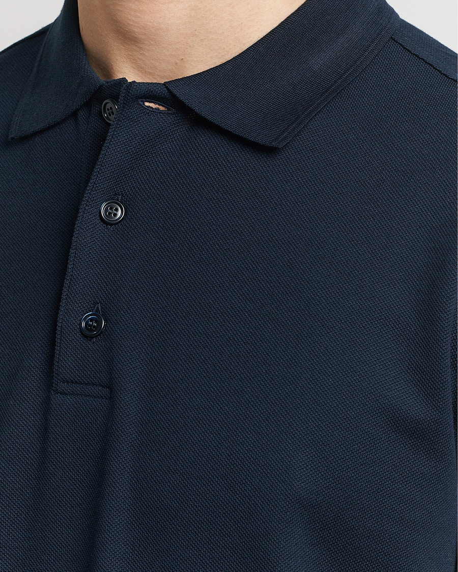 Herre | Pikéer | Brioni | Cotton Pique Short Sleeve Polo Navy