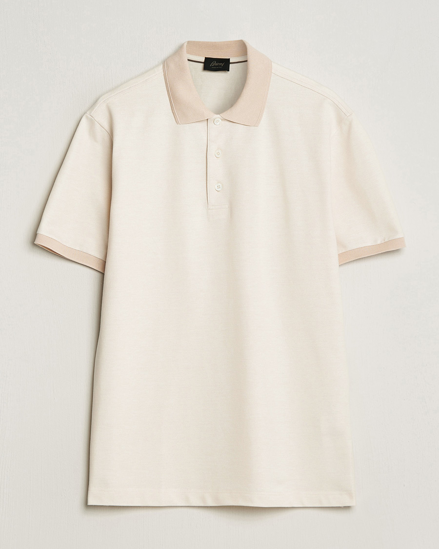 Herre | Pikéer | Brioni | Cotton Piquet Polo Beige