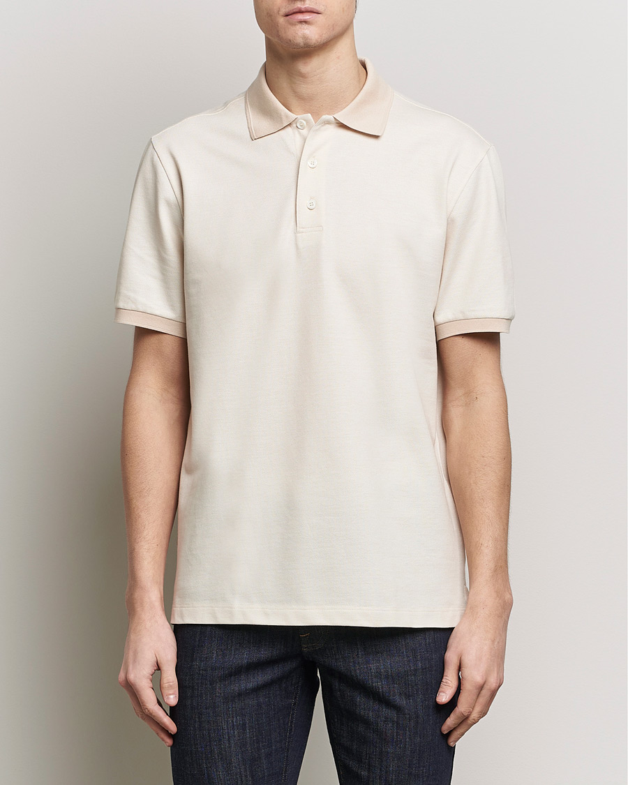 Herre | Quiet Luxury | Brioni | Cotton Piquet Polo Beige