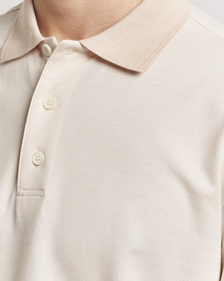 Herre | Pikéer | Brioni | Cotton Piquet Polo Beige