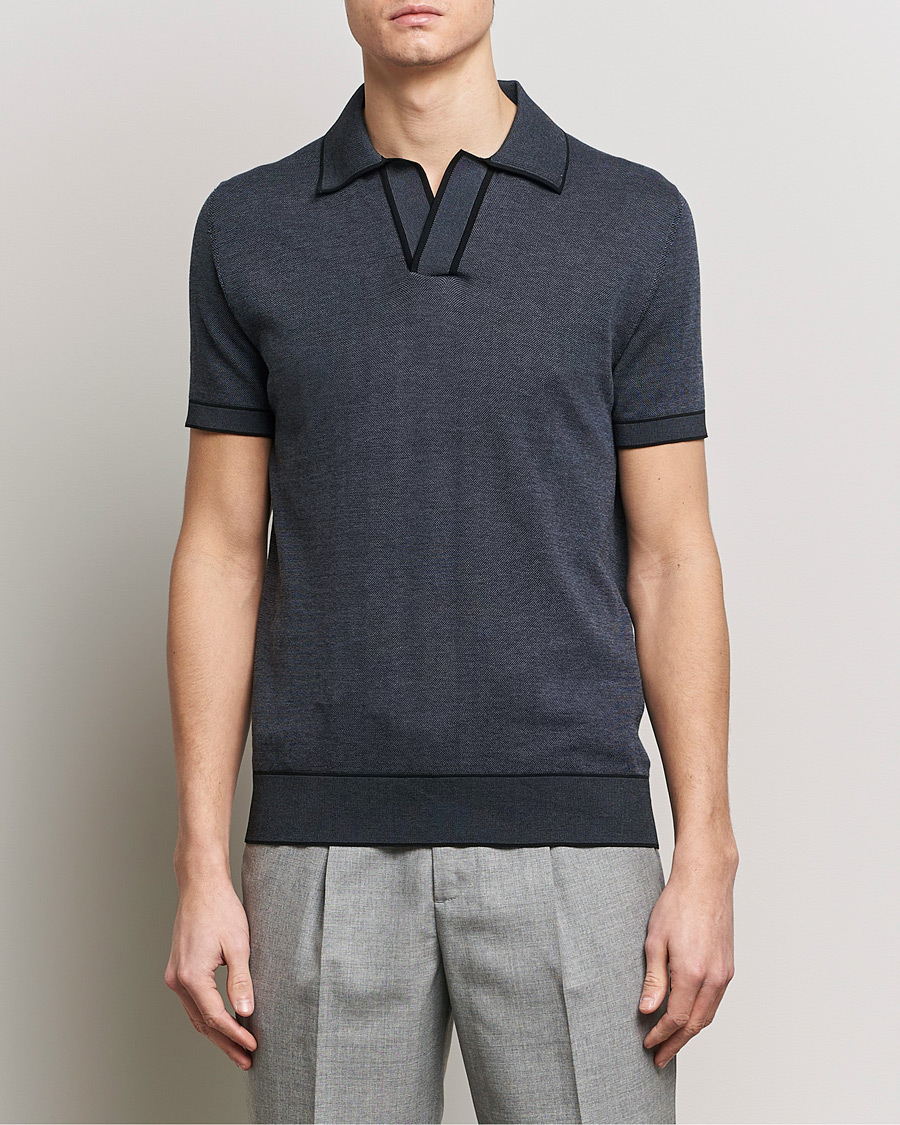 Herre | Italian Department | Brioni | Soft Cotton Polo  Navy