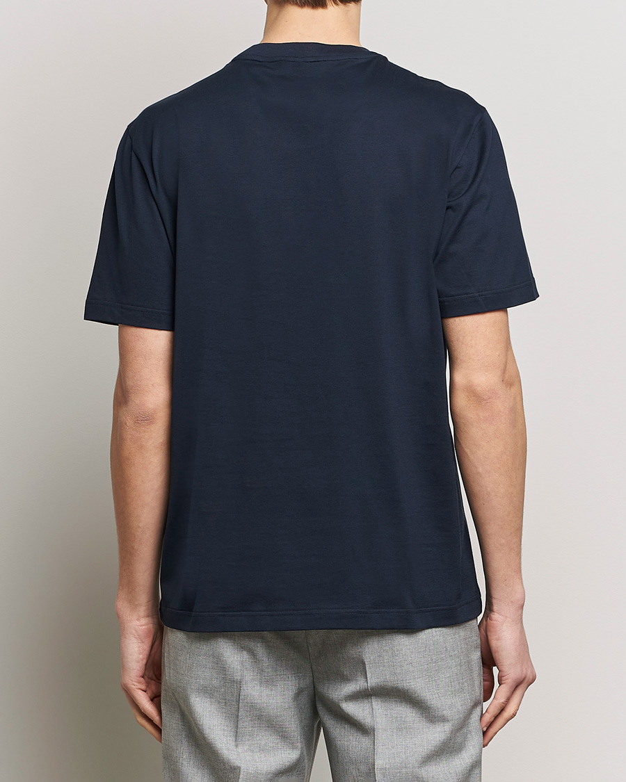 Herre | T-Shirts | Brioni | Short Sleeve Cotton T-Shirt Navy