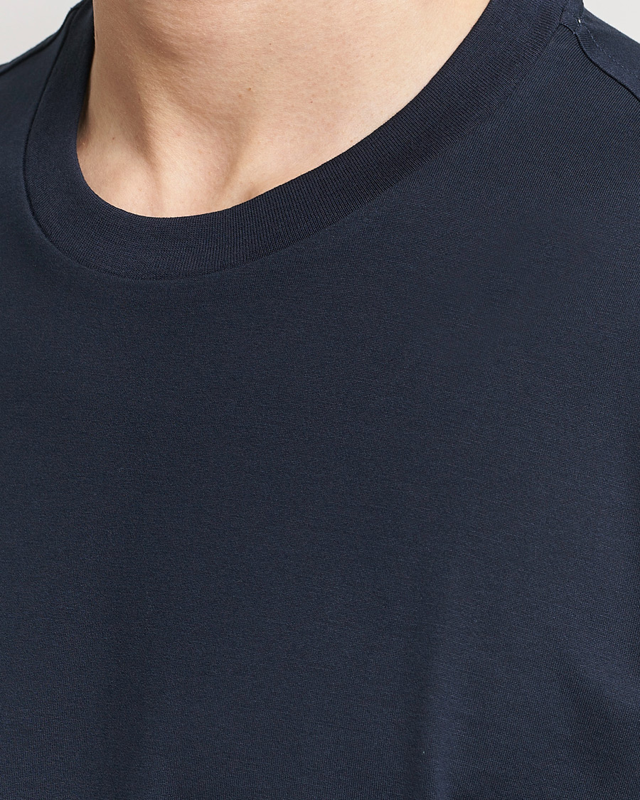 Herre | T-Shirts | Brioni | Short Sleeve Cotton T-Shirt Navy