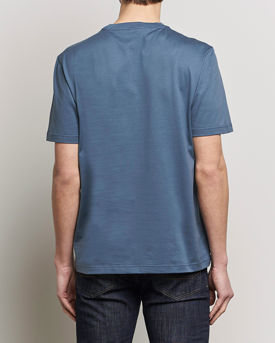 Herre | T-Shirts | Brioni | Short Sleeve Cotton T-Shirt Petroleum