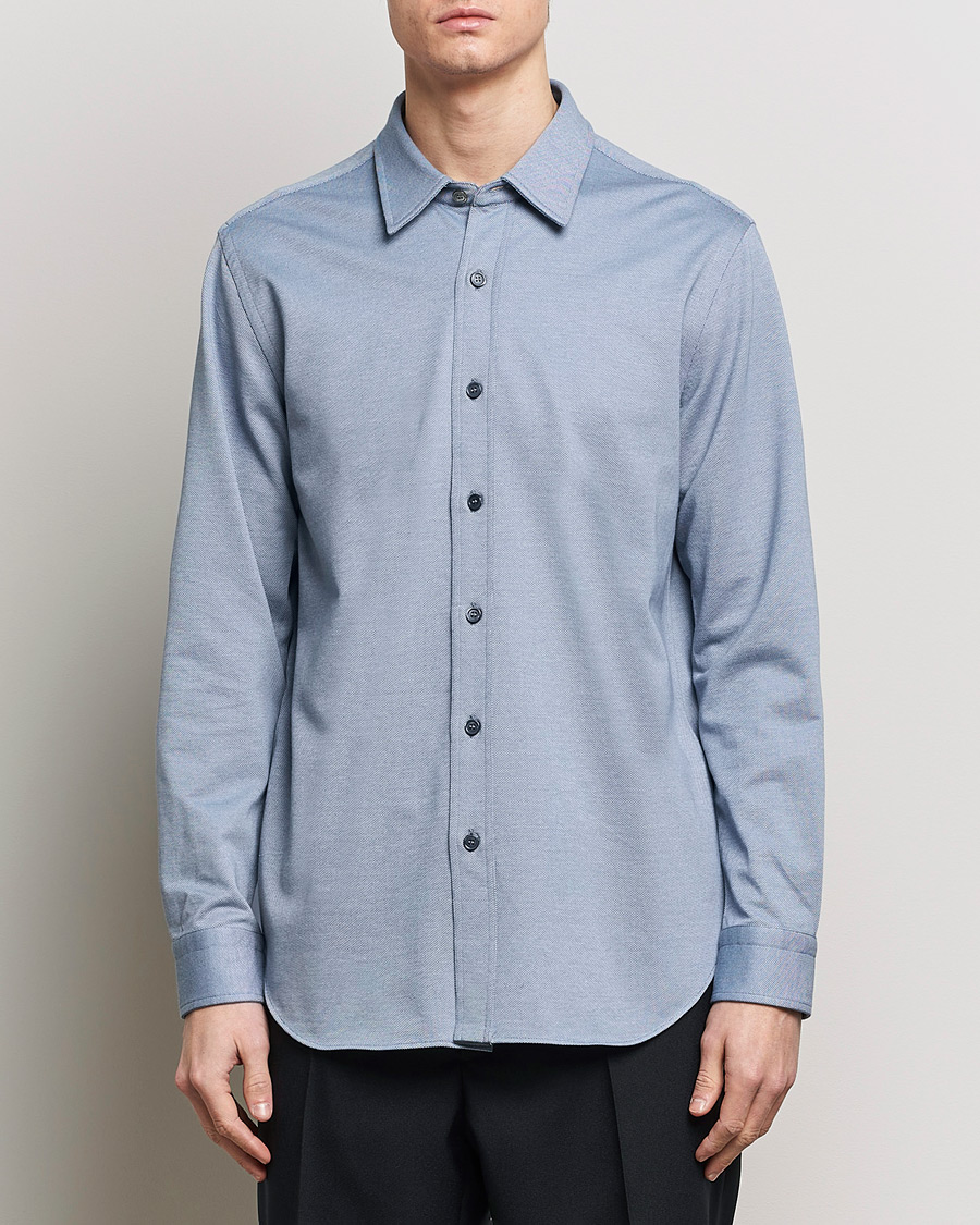 Herre | Pikéskjorter | Brioni | Slim Fit Piquet Shirt Oxford Blue