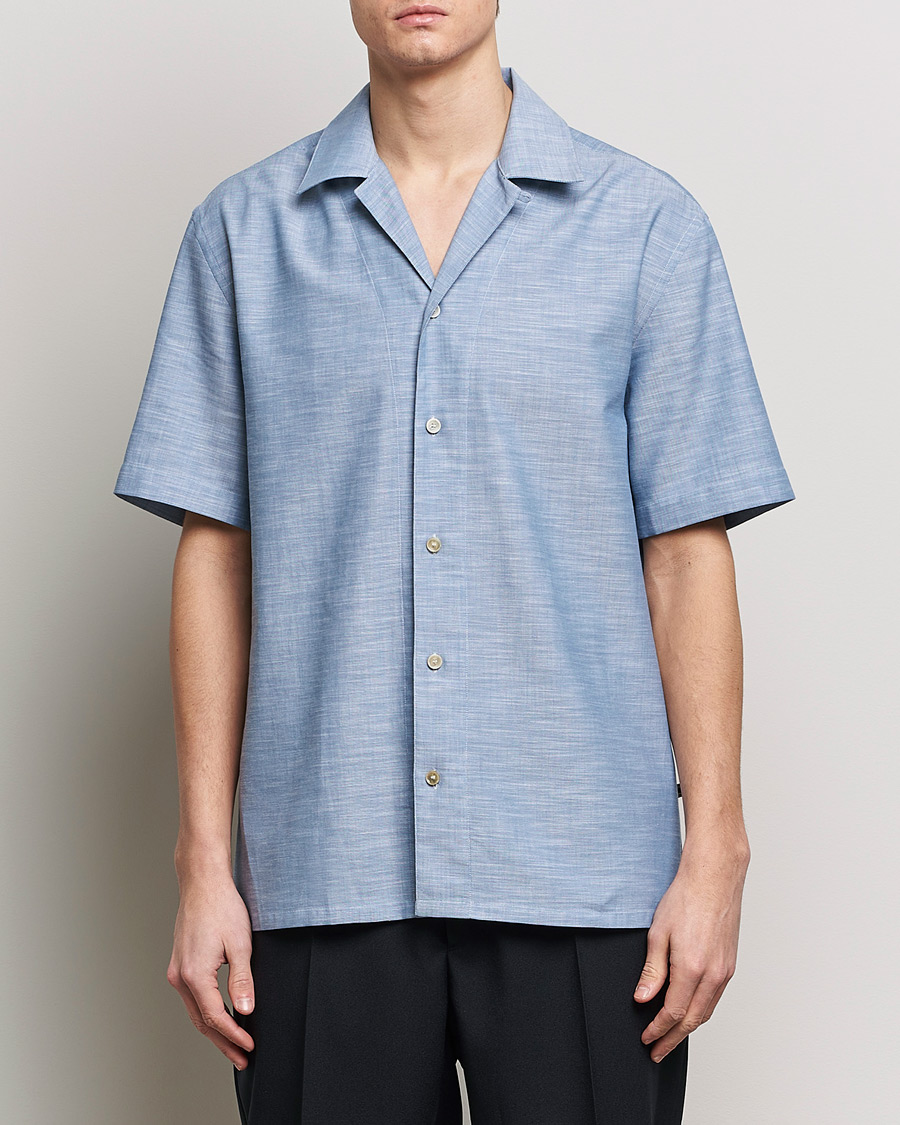 Herre |  | Brioni | Cotton Cuban Shirt Light Blue