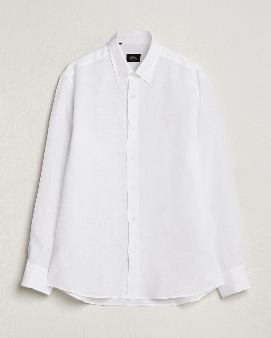 Herre | Skjorter | Brioni | Linen Sport Shirt White
