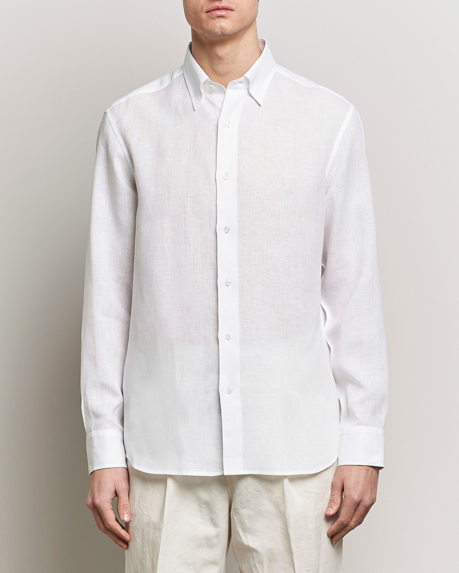 Herre |  | Brioni | Linen Sport Shirt White