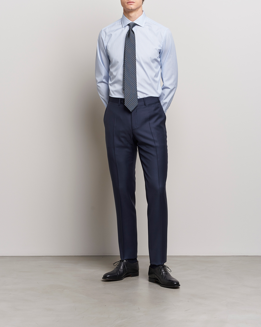 Herre | Avdelinger | Brioni | Slim Fit Dress Shirt Light Blue Stripe