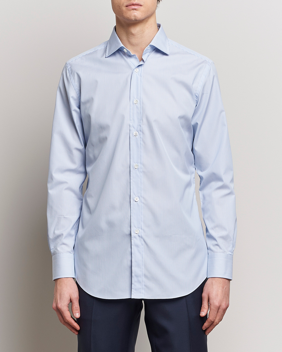 Herre | Klær | Brioni | Slim Fit Dress Shirt Light Blue Stripe