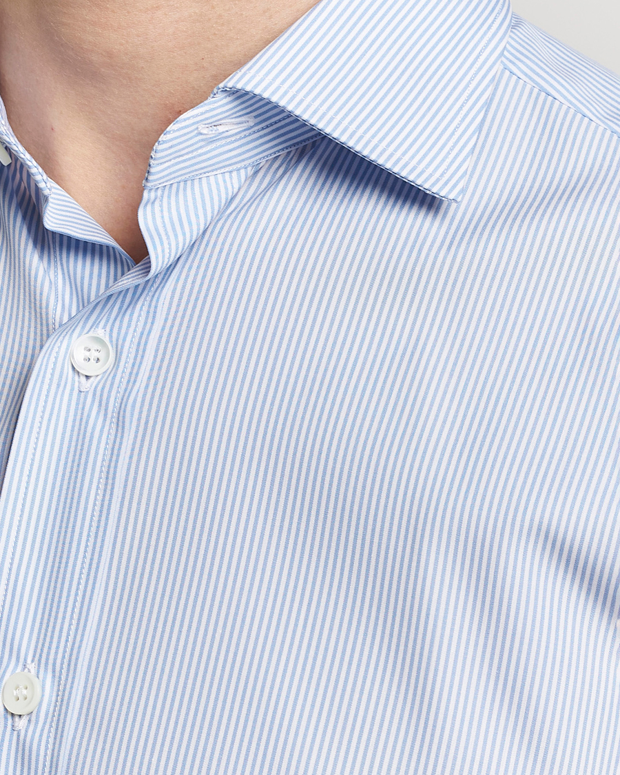 Herre | Skjorter | Brioni | Slim Fit Dress Shirt Light Blue Stripe