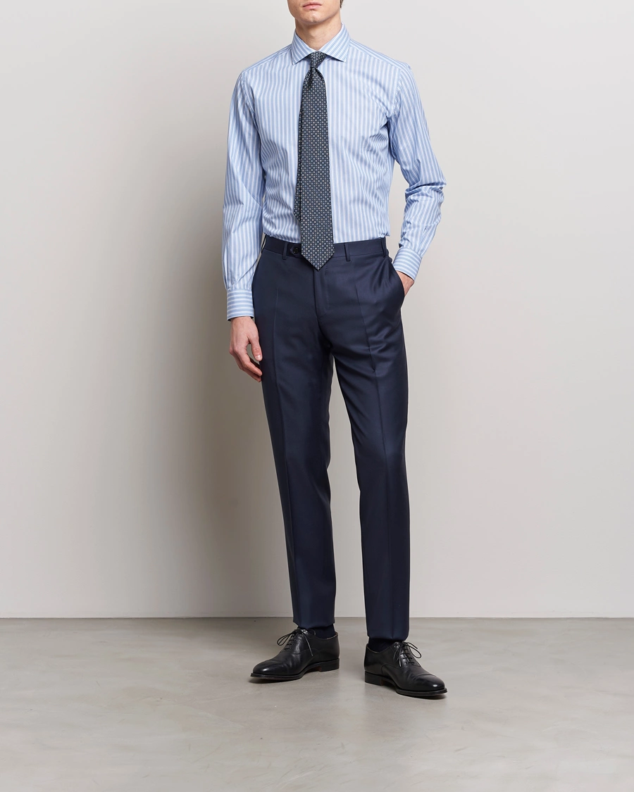 Herre | Businesskjorter | Brioni | Slim Fit Dress Shirt Blue Stripe