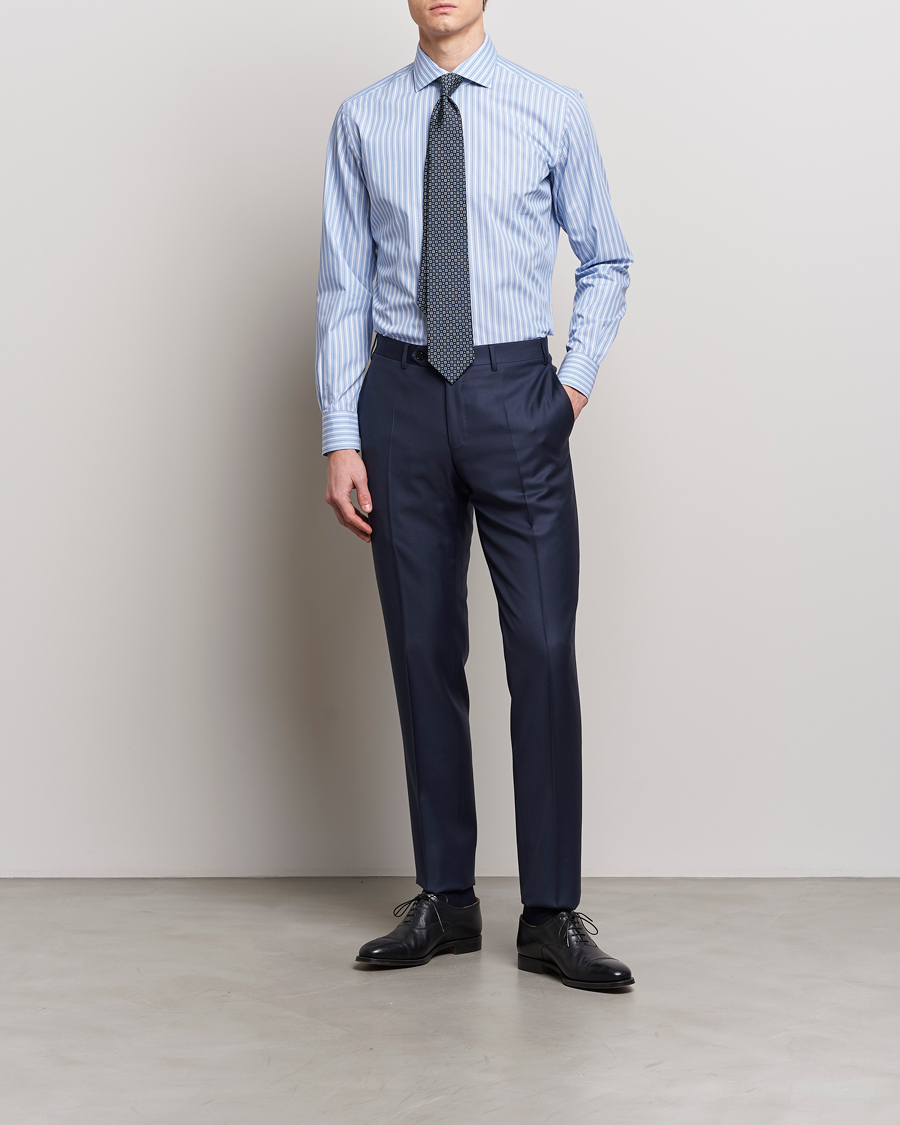 Herre | Klær | Brioni | Slim Fit Dress Shirt Blue Stripe