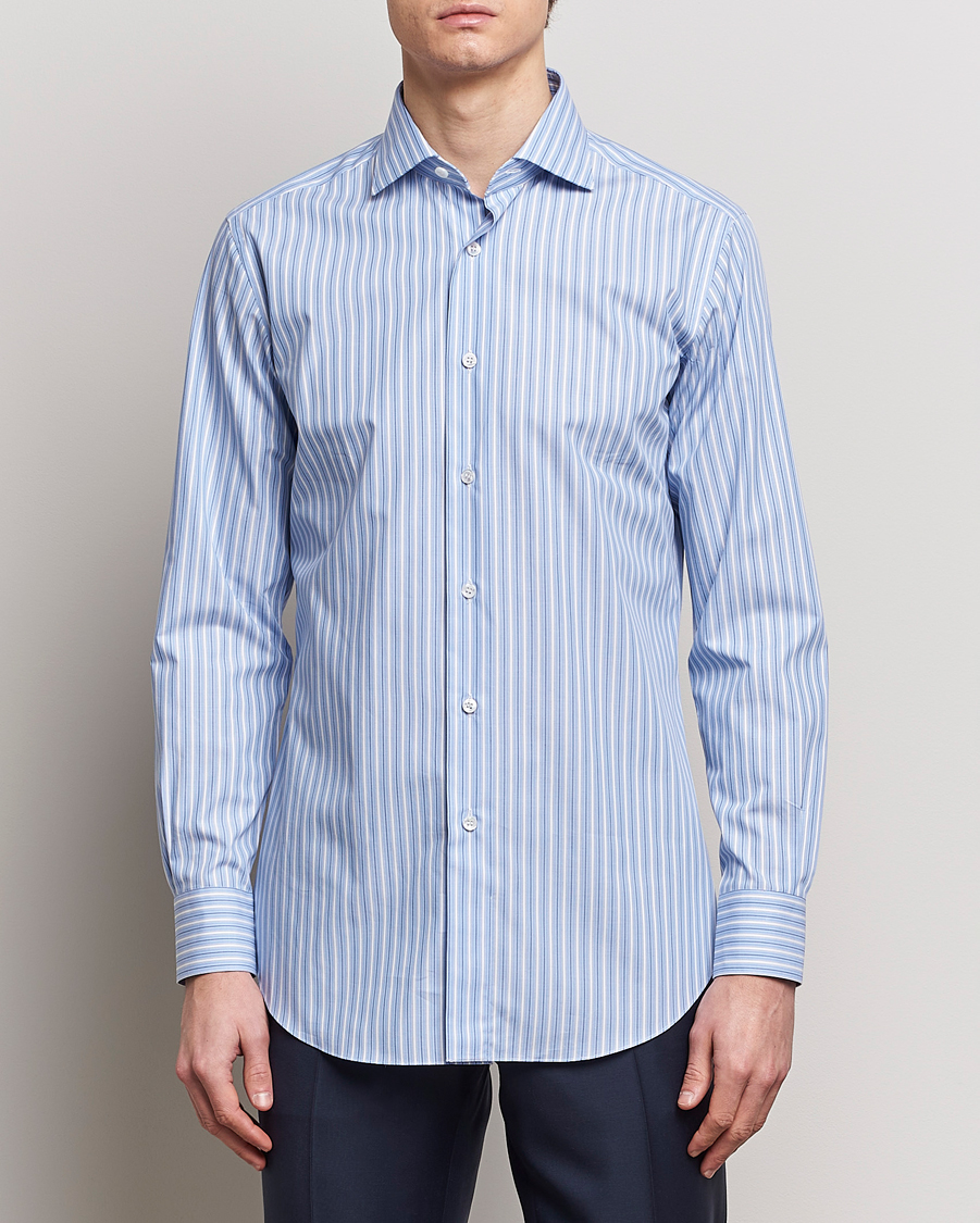 Herre | Skjorter | Brioni | Slim Fit Dress Shirt Blue Stripe