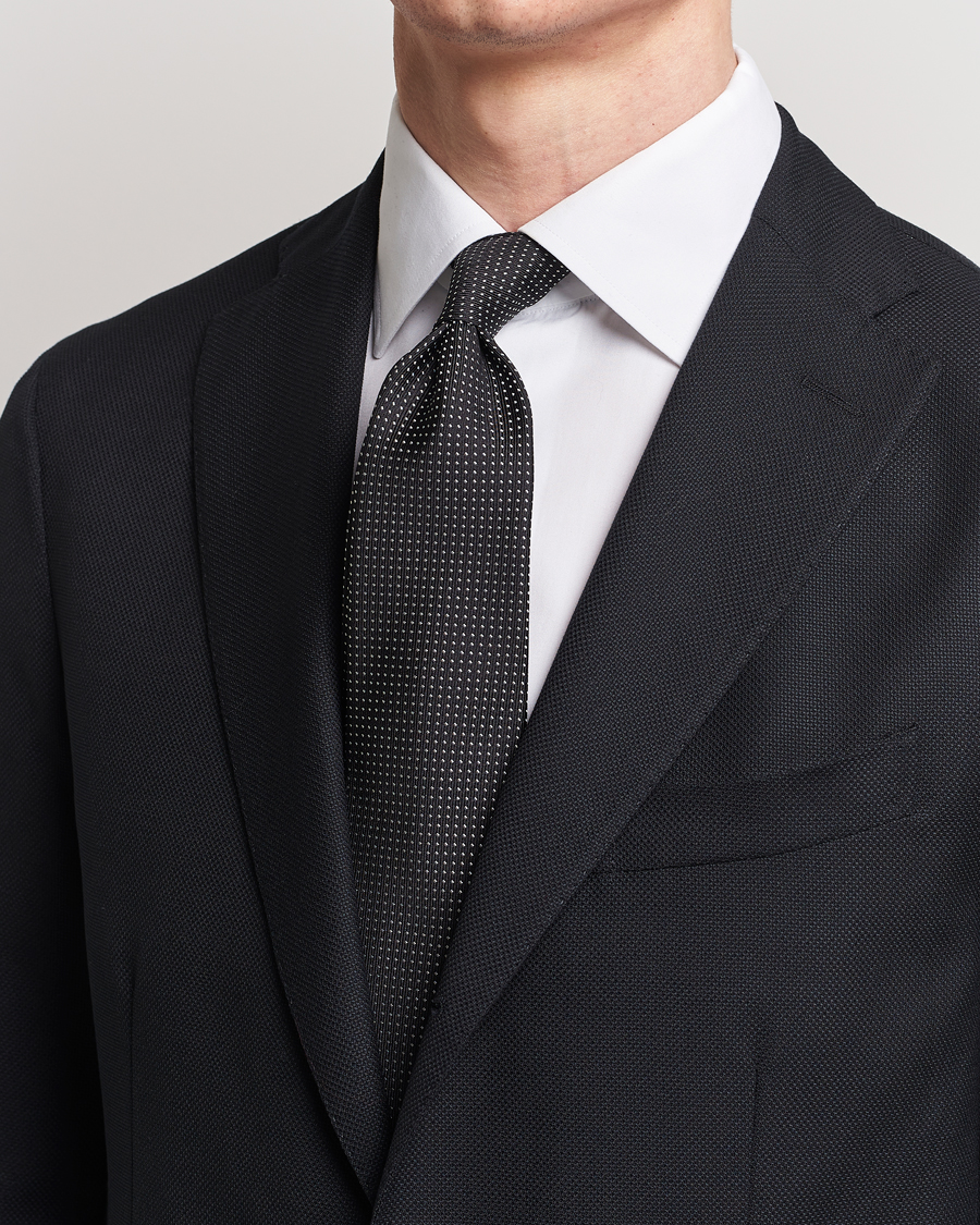 Herre |  | Brioni | Dotted Silk Tie Black