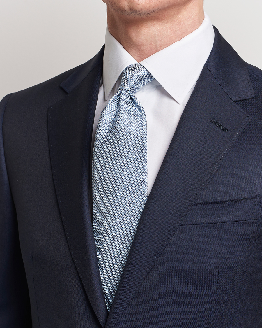 Herre | Slips | Brioni | Structured Silk Tie Light Blue