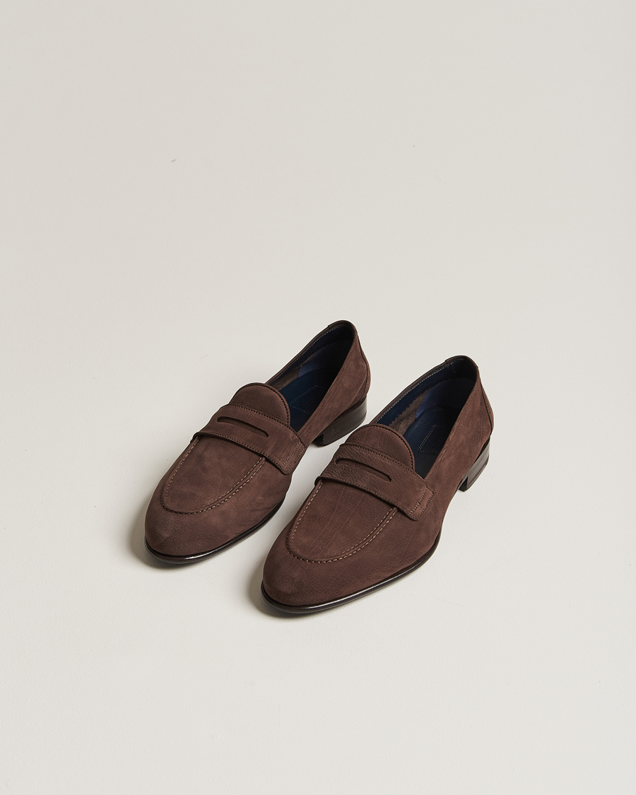 Herre | Brioni Penny Loafers Dark Brown Nubuck | Brioni | Penny Loafers Dark Brown Nubuck