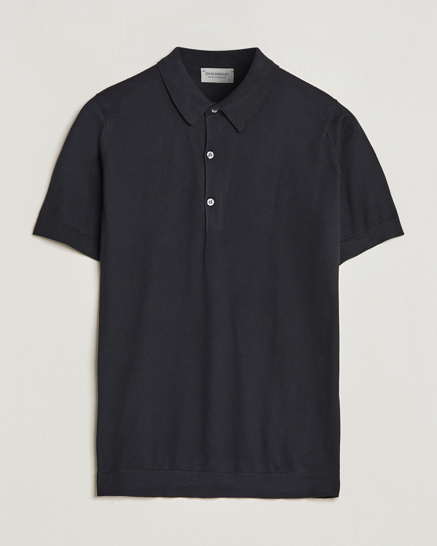 Herre | Pikéer | John Smedley | Adrian Slim Fit Sea Island Polo Black