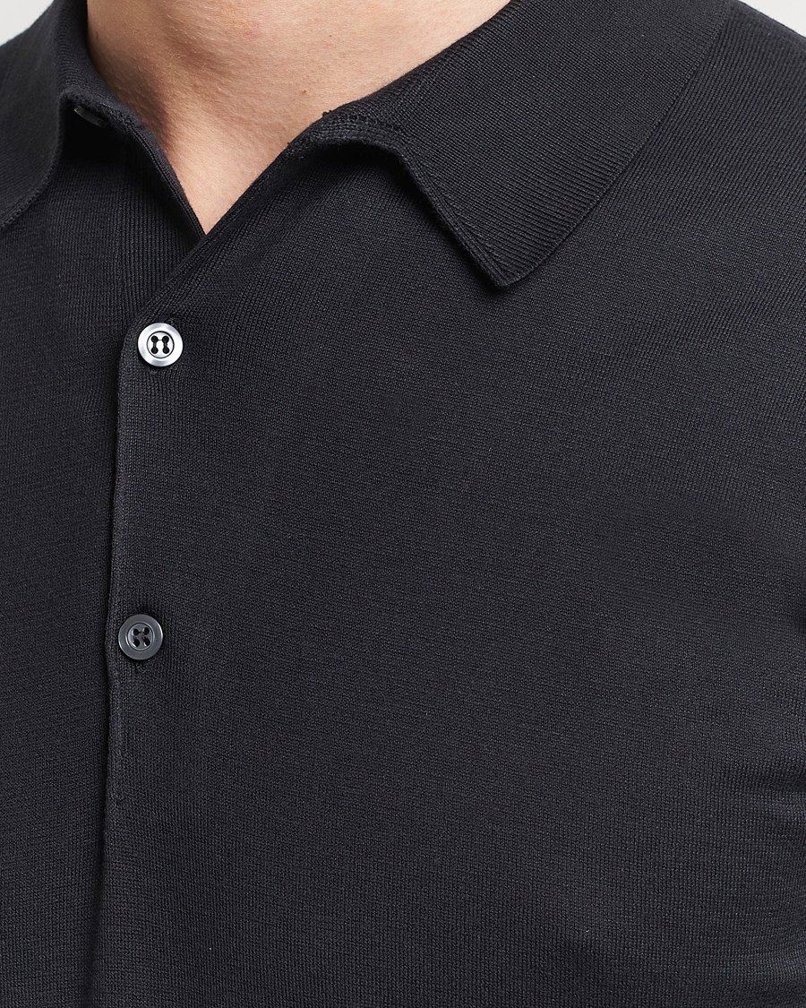 Herre | Pikéer | John Smedley | Adrian Slim Fit Sea Island Polo Black