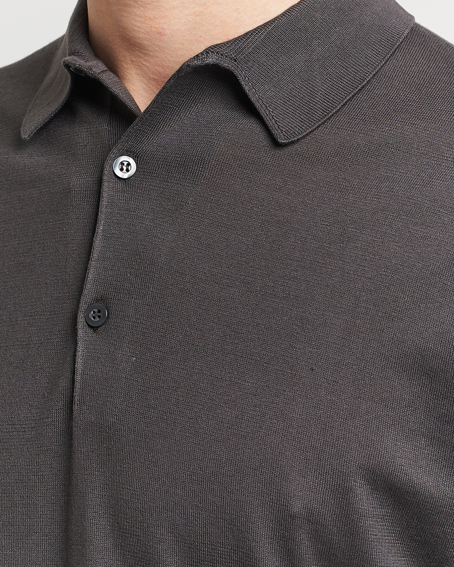 Herre | Pikéer | John Smedley | Adrian Slim Fit Sea Island Polo Chocolat