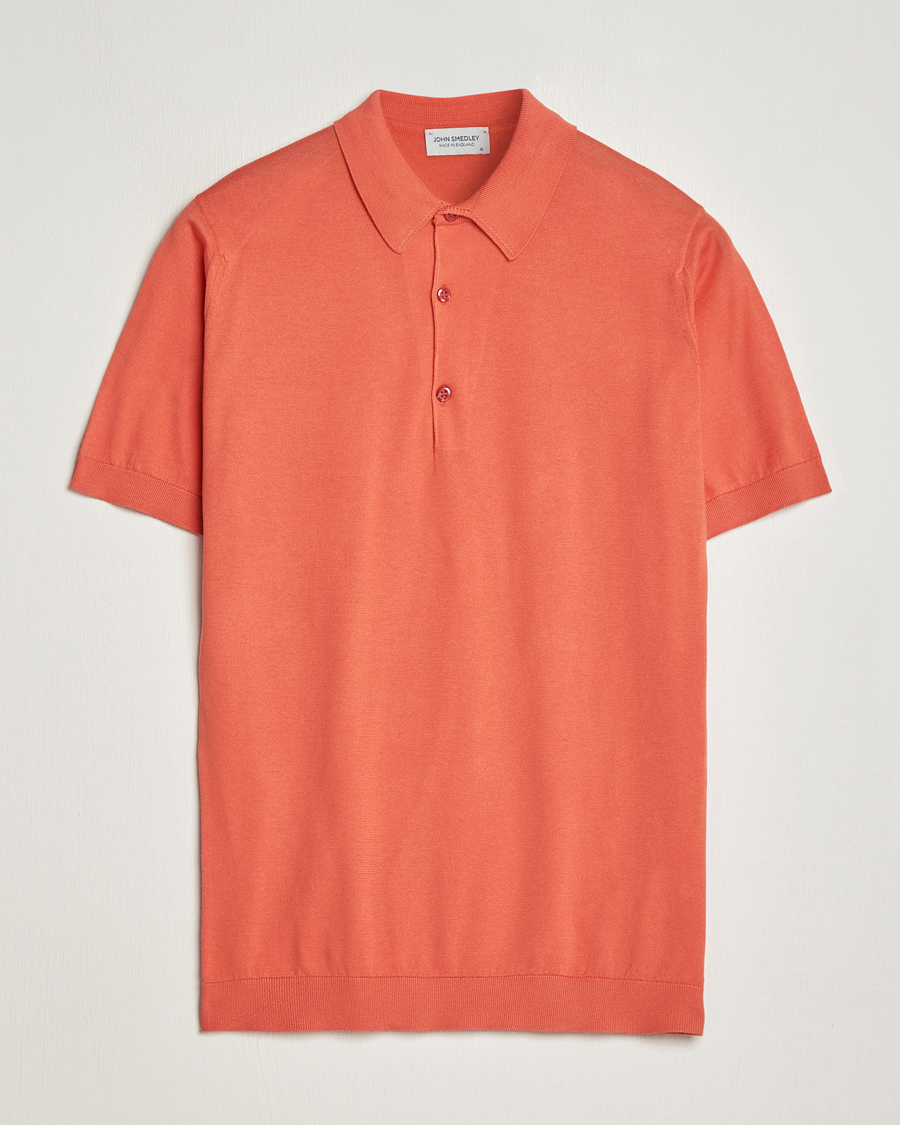 Herre | Pikéer | John Smedley | Adrian Slim Fit Sea Island Polo Sundown Orange